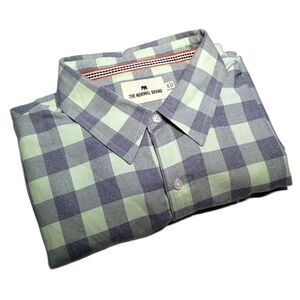 The Normal Brand Green Blue Buffalo Check Plaid Men's Flannel Shirt XXL Preppy